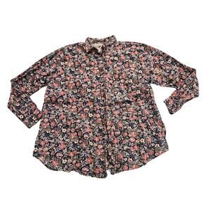 Capacity Maternity Floral Button Front Shirt Women’s Large Rose Print